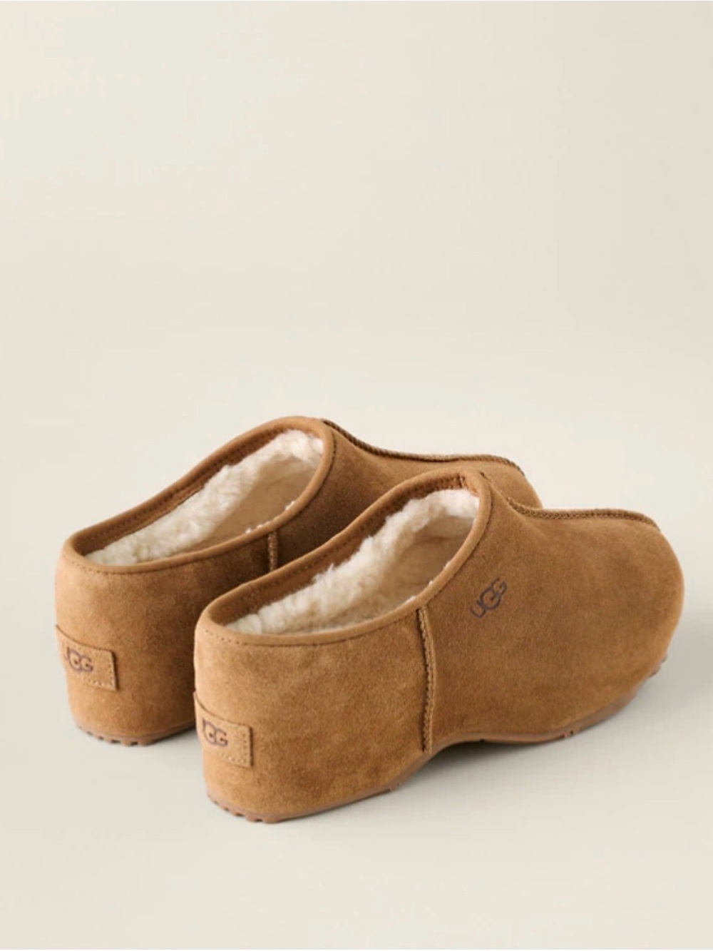 UGG Chestnut Suede Shearling Slip-On Clog